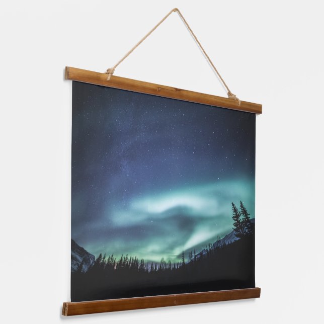 Northern Lights Forest Hanging Tapestry (Angled)