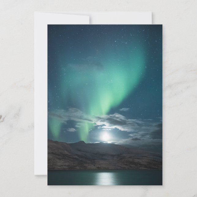 Northern Lights Full Moon Card (Front)