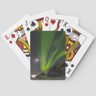 Northern LightS   Haukland Beach Island Norway Playing Cards