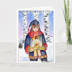 northern lights holiday card
