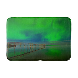 Northern Lights   Lake Winnipeg Canada, Manitoba Bath Mat