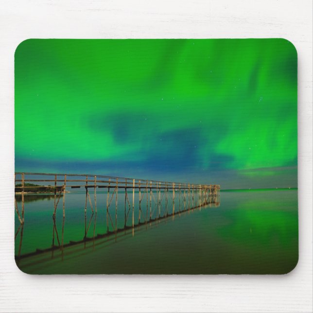 Northern Lights | Lake Winnipeg Canada, Manitoba Mouse Pad (Front)