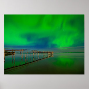 Northern Lights Lake Winnipeg Canada, Manitoba Poster
