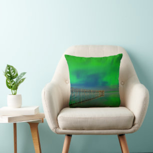Northern Lights   Lake Winnipeg Canada, Manitoba Throw Pillow