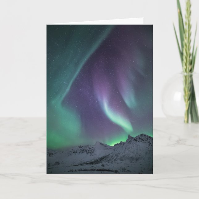 Northern Lights Landscape Photo Card (Front)