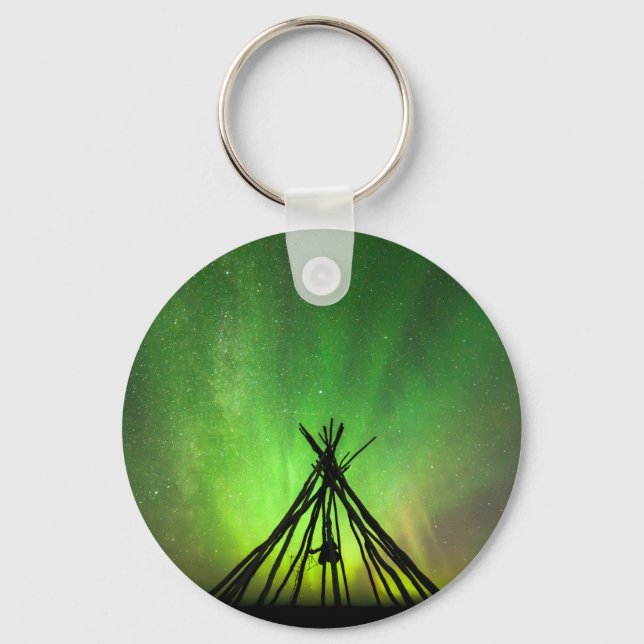 Northern lights lavvu keychain (Front)