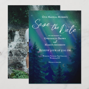 Northern Lights Magical Moment Save the Date Photo