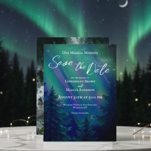 Northern Lights Magical Moment Save the Date Photo