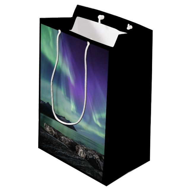 Northern Lights Medium Gift Bag (Back Angled)