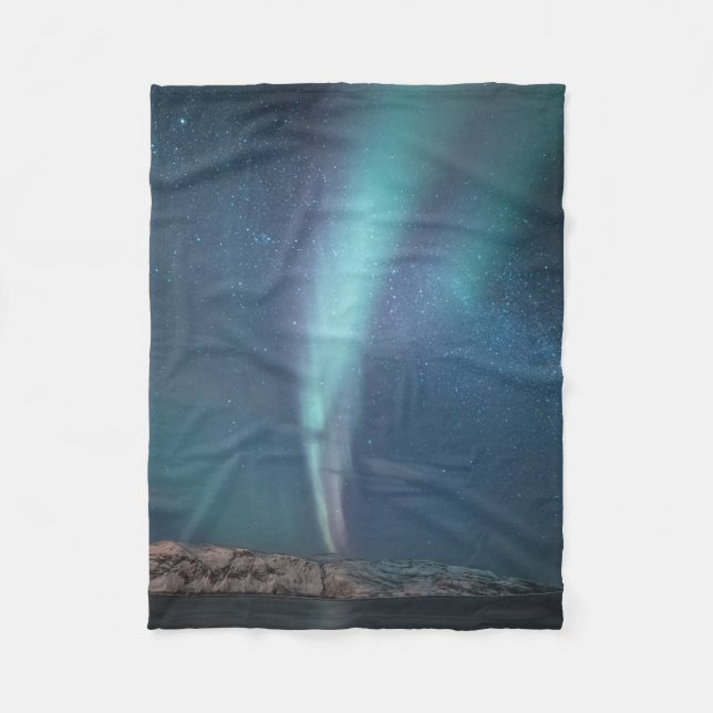 Northern Lights Milky Way Fleece Blanket (Front)