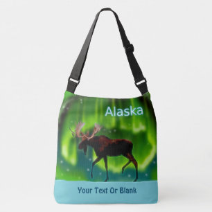 Northern Lights Moose - Alaska Crossbody Bag
