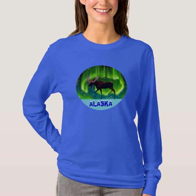 Northern Lights Moose T-Shirt (Front)