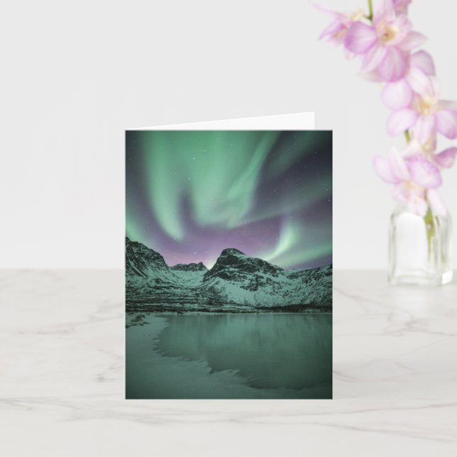 Northern Lights Nature Photo Card (Orchid)