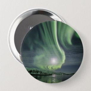 Northern Lights Norway 4 Inch Round Button