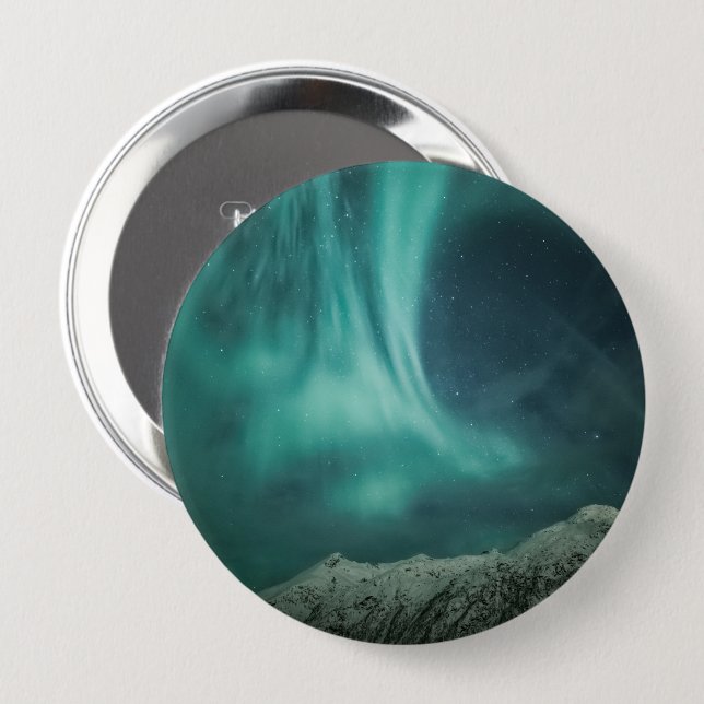 Northern Lights Norway 4 Inch Round Button (Front & Back)