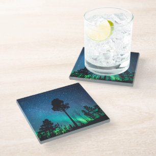 Northern Lights Norway Glass Coaster