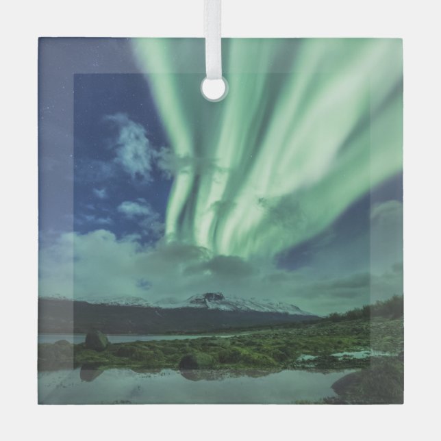 Northern Lights Norway Glass Ornament (Front)