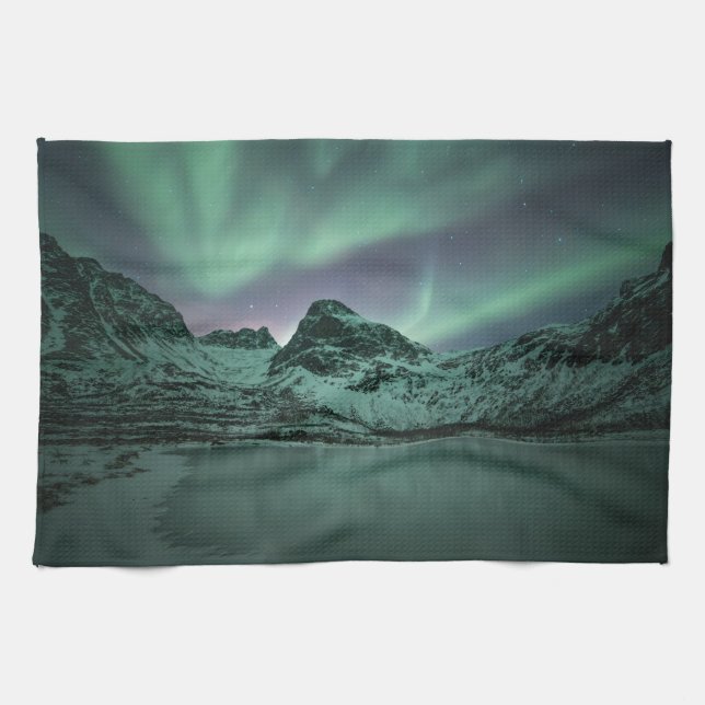 Northern Lights Norway Kitchen Towel (Horizontal)