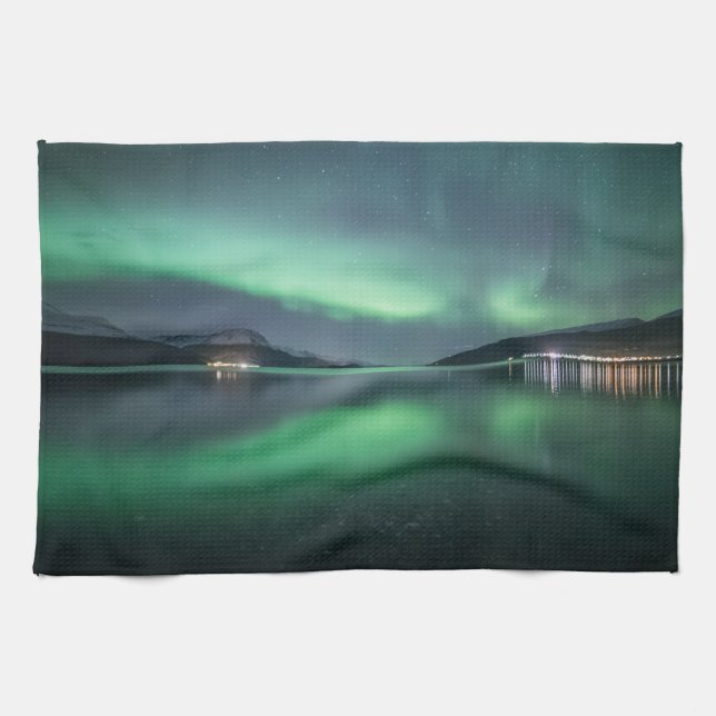 Northern Lights Norway Kitchen Towel (Horizontal)