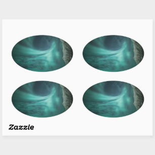 Northern Lights Norway Oval Sticker