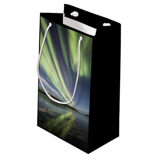Northern Lights Norway Small Gift Bag (Back Angled)