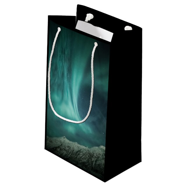 Northern Lights Norway Small Gift Bag (Back Angled)