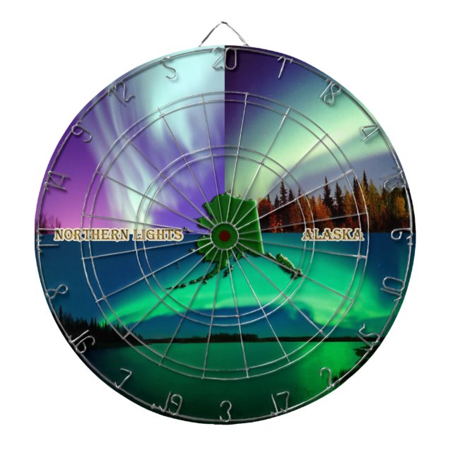 Northern Lights of Alaska Collage Dartboard (Front)