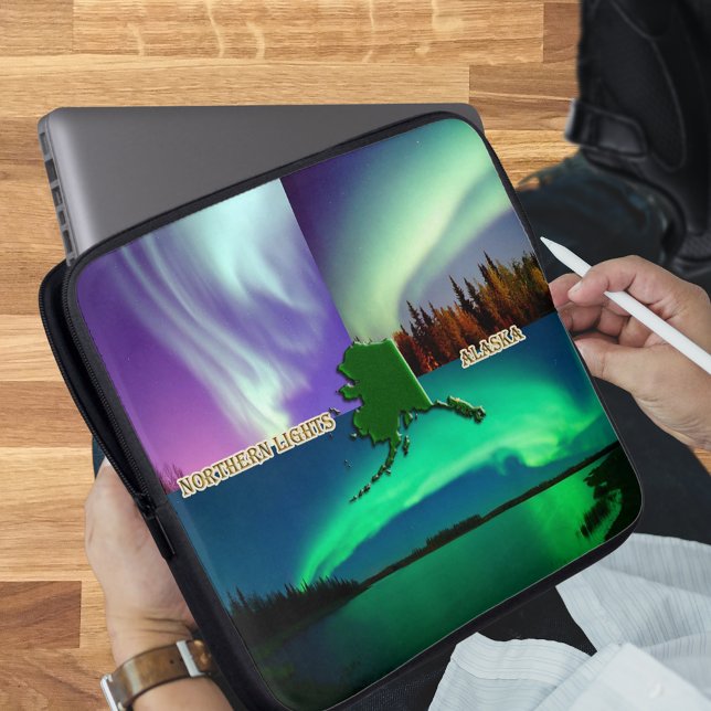 Northern Lights of Alaska Collage Laptop Sleeve (Northern Lights of Alaska Collage Laptop Sleeve)