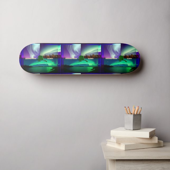 Northern Lights of Alaska Collage Skateboard (Wall Art (Horz))