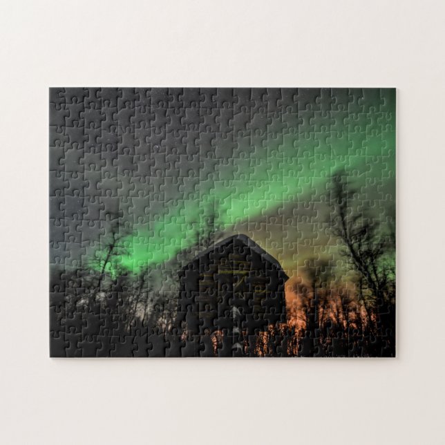 Northern Lights Over a Sami Goathi Puzzle (Horizontal)