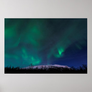 Northern Lights Over Mt Noulja Poster