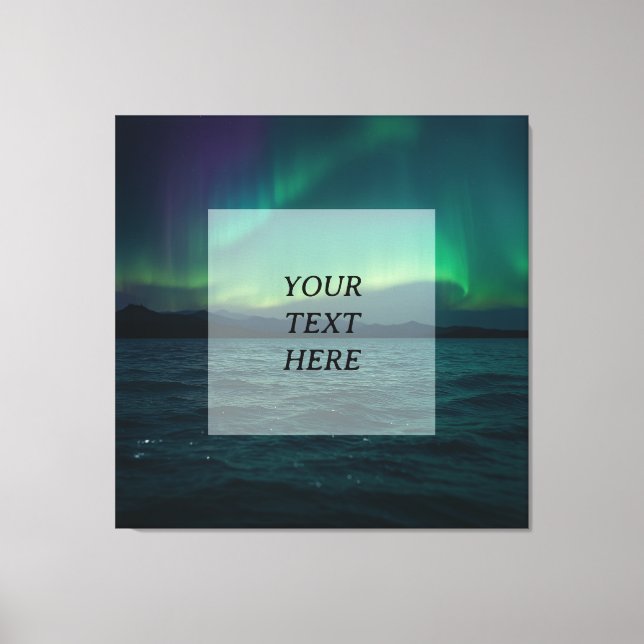 Northern Lights Over Water – Personalized Scenic D Canvas Print (Front)