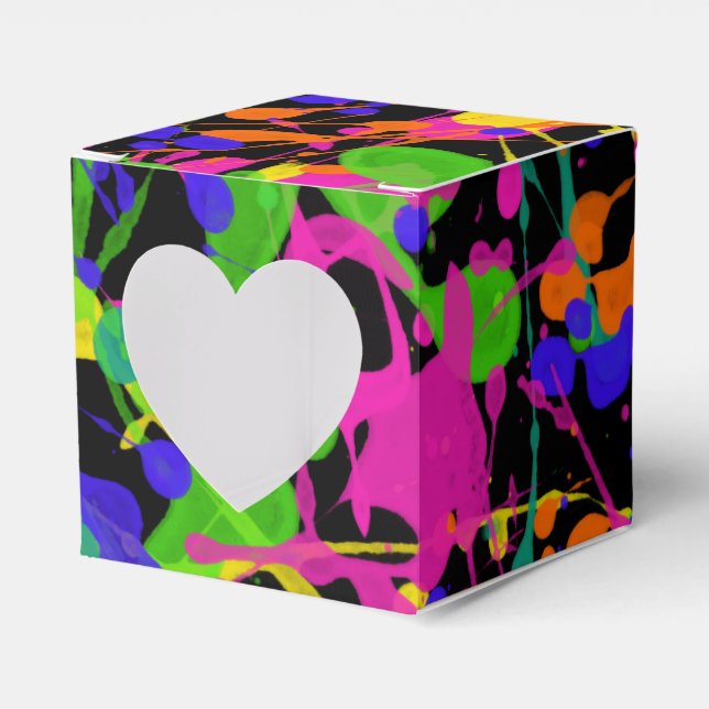 Northern Lights Paint Splatters Favor Box (Front Side)
