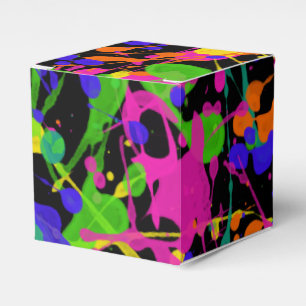 Northern Lights Paint Splatters Favor Box