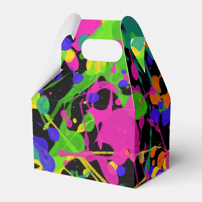 Northern Lights Paint Splatters Favor Box (Front Side)