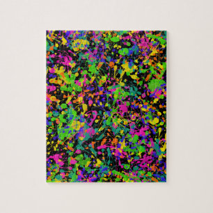 Northern Lights Paint Splatters Jigsaw Puzzle