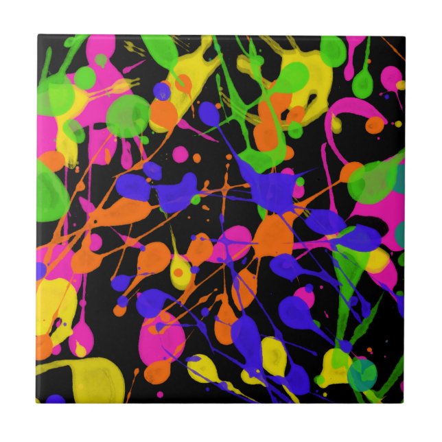 Northern Lights Paint Splatters Tile (Front)