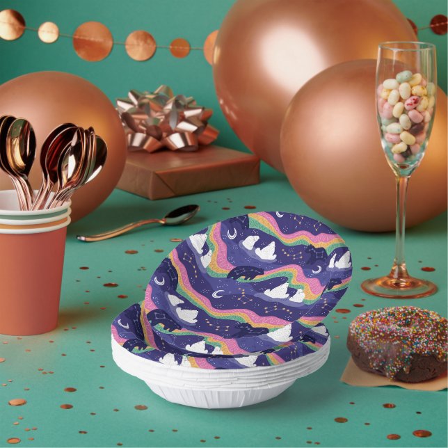Northern Lights Paper Bowls Plate (Multi)