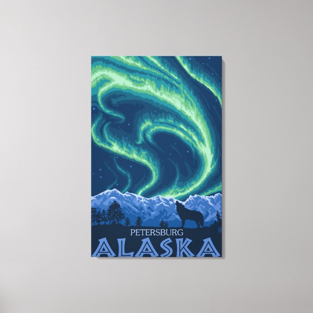 Northern Lights - Petersburg, Alaska Canvas Print (Front)