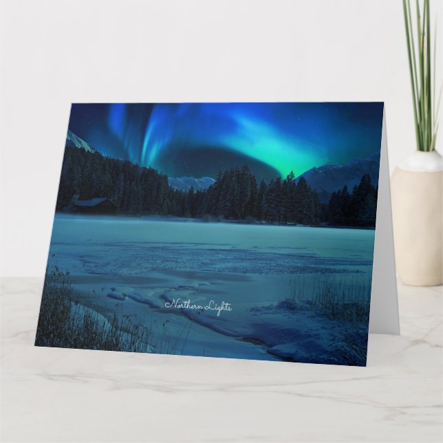 Northern Lights, picturesque photograph, Card (Front)