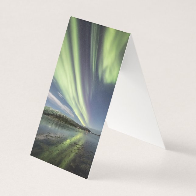 Northern Lights Reflection Nature Photo Card (Front)