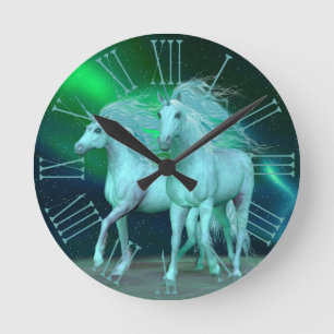 Northern Lights Round Clock