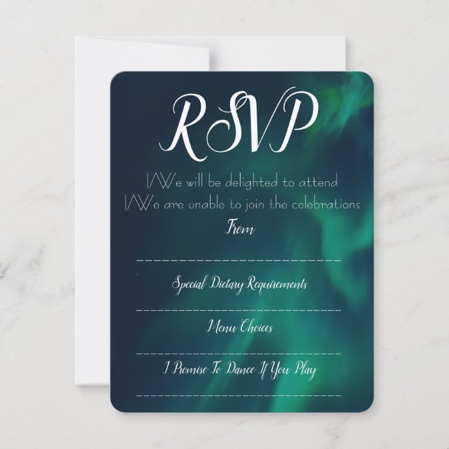 Northern Lights RSVP / Response Card (Front)