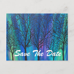 Northern Lights Save The Date, Customizable Announcement Postcard