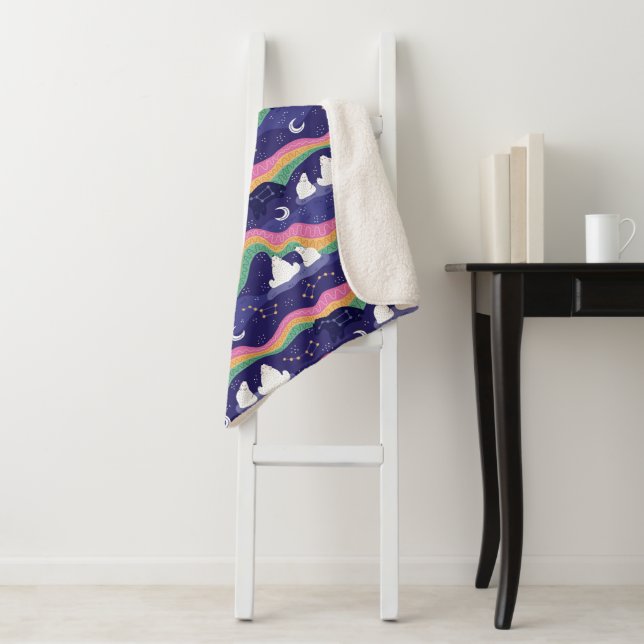 Northern Lights Sherpa Blanket (In Situ)