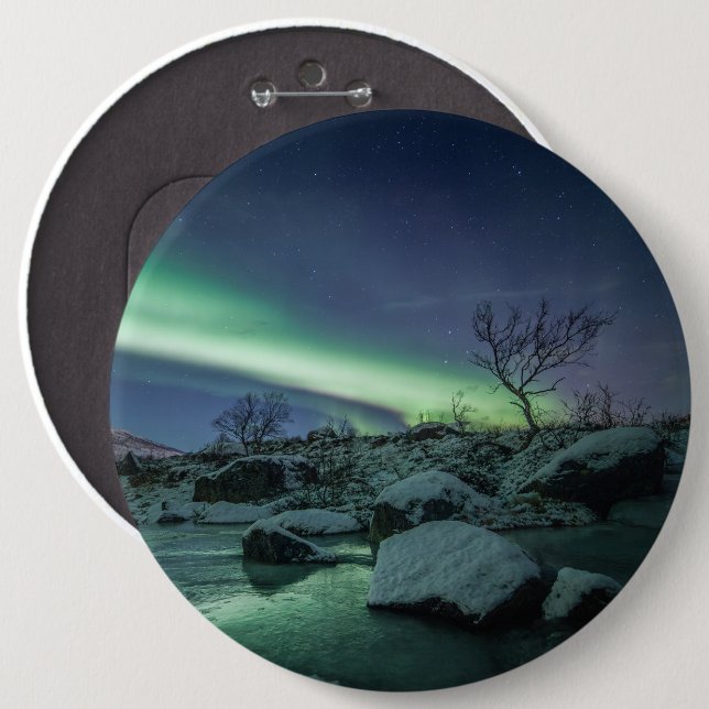 Northern Lights Sky 6 Inch Round Button (Front & Back)