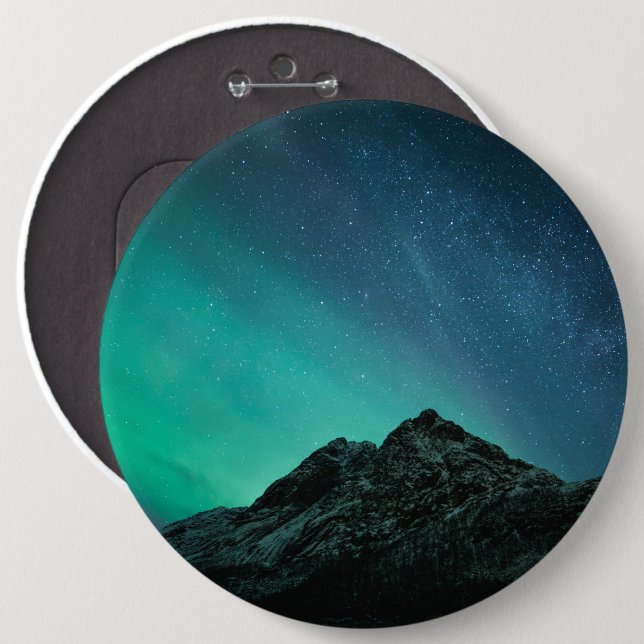 Northern Lights Sky 6 Inch Round Button (Front & Back)
