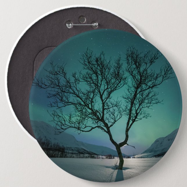 Northern Lights Souvenir  6 Inch Round Button (Front & Back)