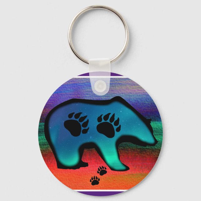 Northern Lights Spirit Bear Keychain (Front)