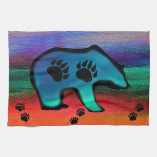 Northern Lights Spirit Bear Kitchen Towel